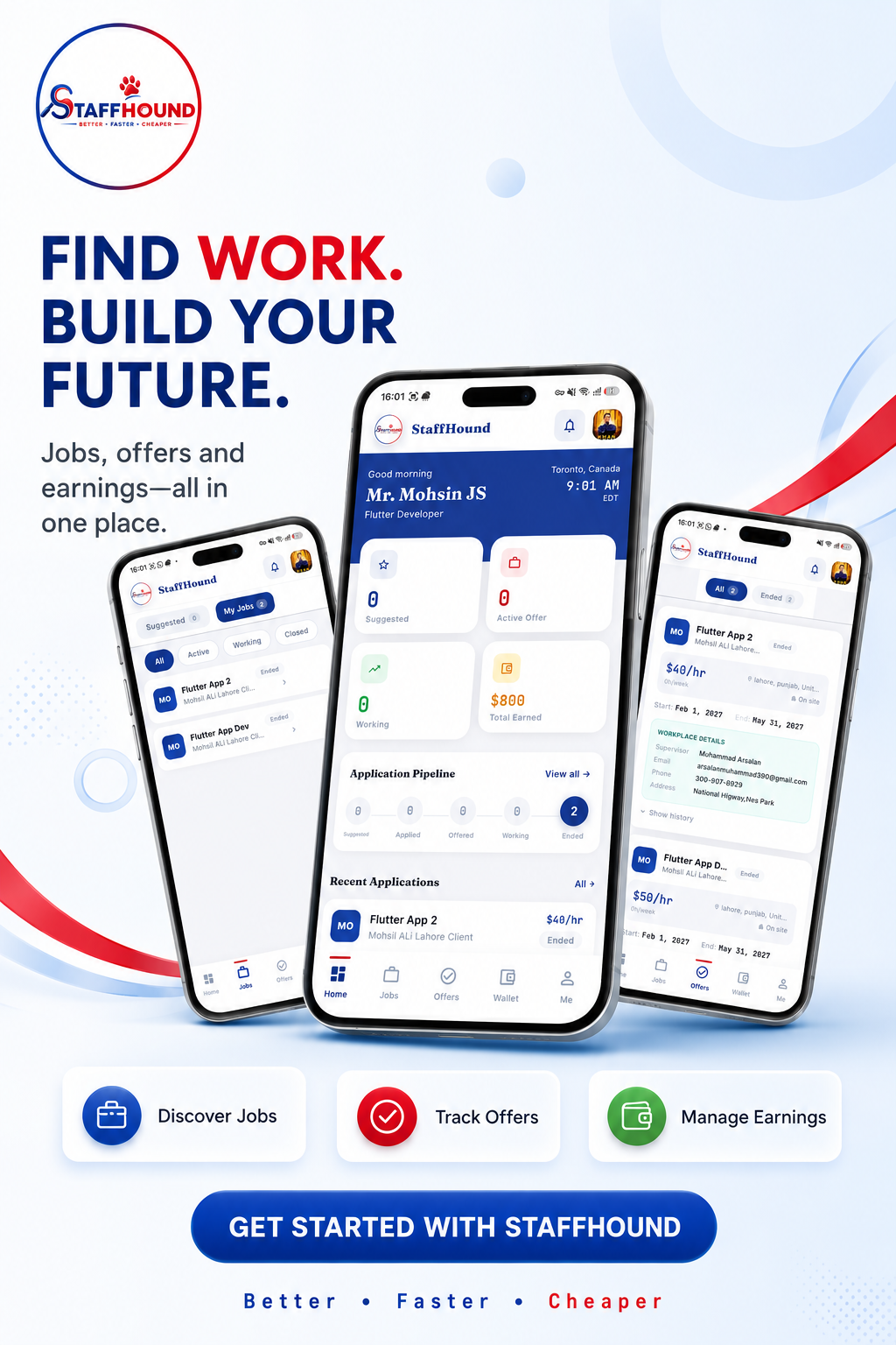 Staff Hound Job Seekers app screenshot
